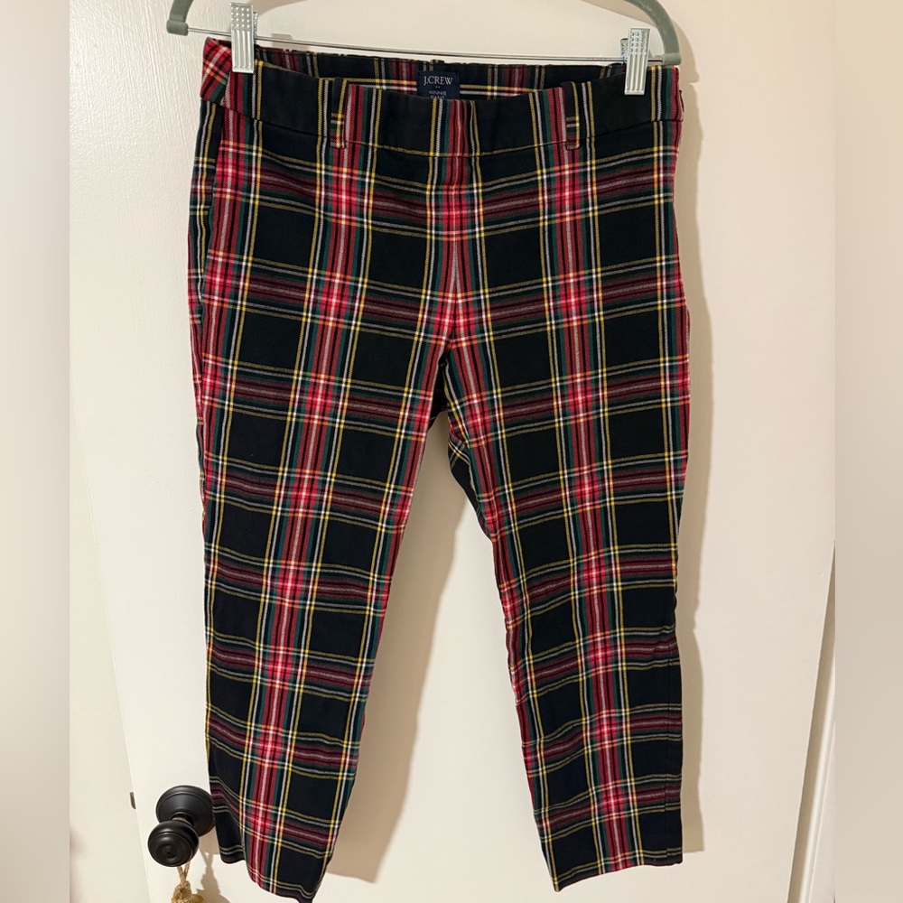 J. Crew Women's Plaid Skinny Pants - Black, Red, Yellow